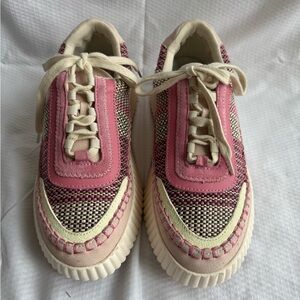 Dolce Vita Pink and Cream Casual Sneakers